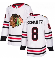 Youth Adidas Chicago Blackhawks 8 Nick Schmaltz Authentic White Away NHL Jersey 