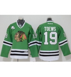 Youth Chicago Blackhawks #19 Jonathan Toews Stitched Green NHL Jersey