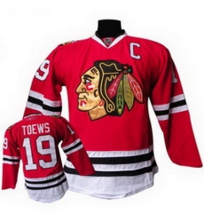 Youth Chicago Blackhawks 19 TOEWS C Patch Red kids jersey