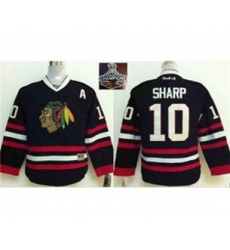 youth nhl jerseys chicago blackhawks #10 sharp black[2015 Stanley cup champions][patch A]