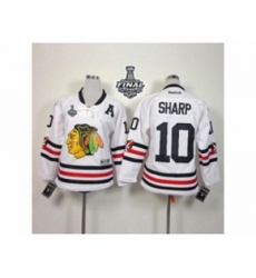 youth nhl jerseys chicago blackhawks #10 sharp white[2015 winter classic][2015 stanley cup][patch A]