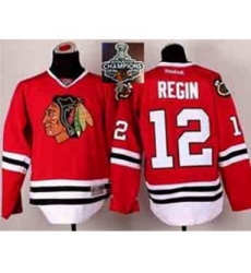 youth nhl jerseys chicago blackhawks #12 regin red[2015 Stanley cup champions]