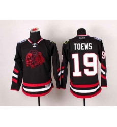 youth nhl jerseys chicago blackhawks #19 toews black[2014 Stadium Series][the skeleton head]