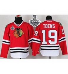 youth nhl jerseys chicago blackhawks #19 toews red[2015 stanley cup]