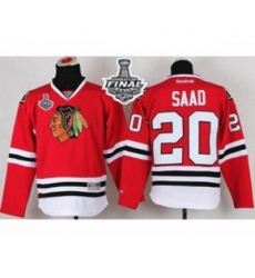 youth nhl jerseys chicago blackhawks #20 saad red[2015 stanley cup]