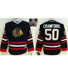 youth nhl jerseys chicago blackhawks #50 crawford black[2015 Stanley cup champions]