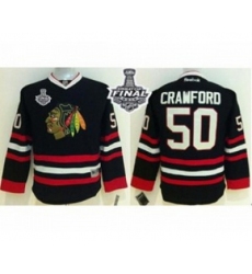 youth nhl jerseys chicago blackhawks #50 crawford black[2015 stanley cup]