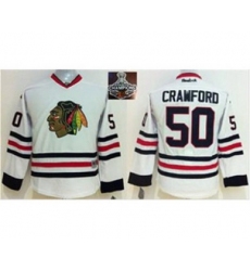 youth nhl jerseys chicago blackhawks #50 crawford white[2015 Stanley cup champions]