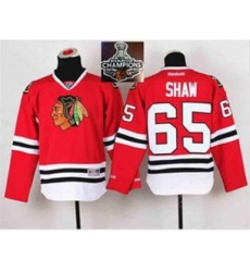 youth nhl jerseys chicago blackhawks #65 shaw red[2015 Stanley cup champions]