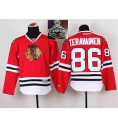 youth nhl jerseys chicago blackhawks #86 teravainen red[2015 Stanley cup champions]