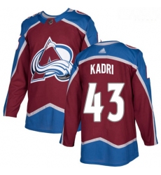 Avalanche #43 Nazem Kadri Burgundy Home Authentic Stitched Hockey Jersey