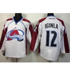 Colorado Avalanche 12 Jarome Iginla White NHL Jerseys