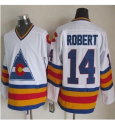 Colorado Avalanche #14 Rene Robert White CCM Throwback Stitched NHL Jersey