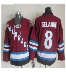 Colorado Avalanche #8 Teemu Selanne Red CCM Throwback Stitched NHL Jersey