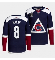 Men Colorado Avalanche 8 Cale Makar Navy 2022 Stanley Cup Final Patch Stitched Jersey