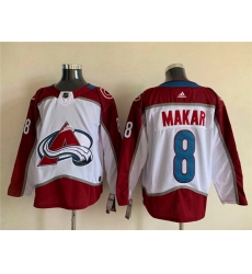 Men Colorado Avalanche 8 Cale Makar White Stitched NHL Jersey