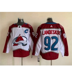 Men Colorado Avalanche 92 Gabriel Landeskog White Stitched Jersey