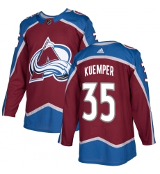 Mens Adidas Colorado Avalanche 35 Darcy Kuemper Burgundy Home Authentic Stitched NHL Jersey