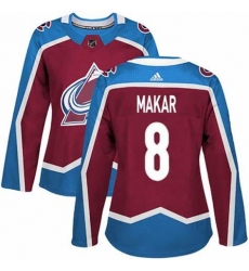 Women Adidas Colorado Avalanche 8 Cale Makar Burgundy Home Authentic Stitched NHL Jersey