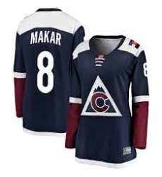 Women Adidas Colorado Avalanche 8 Cale Makar Navy Alternate Authentic Stitched NHL Jersey