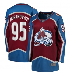 Women Adidas Colorado Avalanche 95 Andre Burakovsky Burgundy Home Authentic Stitched NHL Jersey
