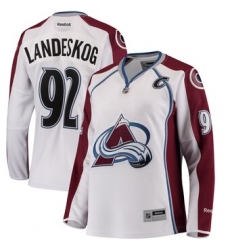 Women Colorado Avalanche #92 Gabriel Landeskog White Stitched NHL Jersey