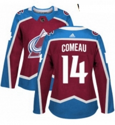 Womens Adidas Colorado Avalanche 14 Blake Comeau Authentic Burgundy Red Home NHL Jersey 