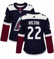 Womens Adidas Colorado Avalanche 22 Colin Wilson Authentic Navy Blue Alternate NHL Jersey 