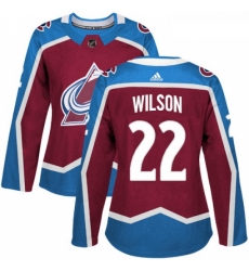 Womens Adidas Colorado Avalanche 22 Colin Wilson Premier Burgundy Red Home NHL Jersey 