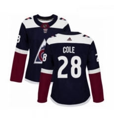 Womens Adidas Colorado Avalanche 28 Ian Cole Premier Navy Blue Alternate NHL Jersey 