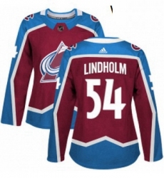 Womens Adidas Colorado Avalanche 54 Anton Lindholm Authentic Burgundy Red Home NHL Jersey 