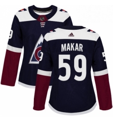Womens Adidas Colorado Avalanche 59 Cale Makar Authentic Navy Blue Alternate NHL Jersey 