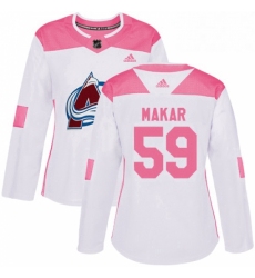 Womens Adidas Colorado Avalanche 59 Cale Makar Authentic WhitePink Fashion NHL Jersey 