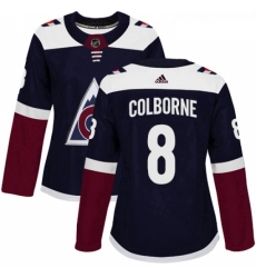 Womens Adidas Colorado Avalanche 8 Joe Colborne Authentic Navy Blue Alternate NHL Jersey 