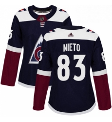 Womens Adidas Colorado Avalanche 83 Matt Nieto Authentic Navy Blue Alternate NHL Jersey 