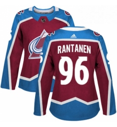 Womens Adidas Colorado Avalanche 96 Mikko Rantanen Authentic Burgundy Red Home NHL Jersey 