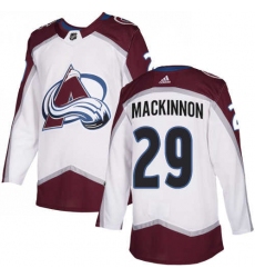 Youth Adidas Avalanche #29 Nathan MacKinnon White Road Authentic Stitched NHL Jersey
