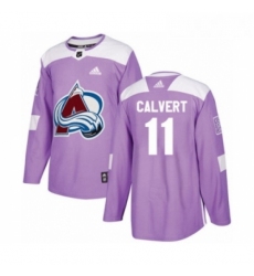 Youth Adidas Colorado Avalanche 11 Matt Calvert Authentic Purple Fights Cancer Practice NHL Jersey 