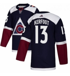 Youth Adidas Colorado Avalanche 13 Alexander Kerfoot Authentic Navy Blue Alternate NHL Jersey 