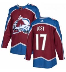 Youth Adidas Colorado Avalanche 17 Tyson Jost Premier Burgundy Red Home NHL Jersey 