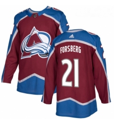 Youth Adidas Colorado Avalanche 21 Peter Forsberg Authentic Burgundy Red Home NHL Jersey 