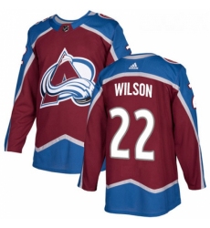 Youth Adidas Colorado Avalanche 22 Colin Wilson Authentic Burgundy Red Home NHL Jersey 