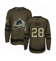 Youth Adidas Colorado Avalanche 28 Ian Cole Premier Green Salute to Service NHL Jersey 