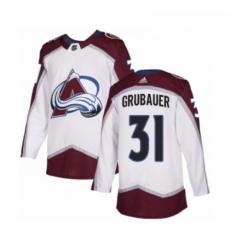 Youth Adidas Colorado Avalanche 31 Philipp Grubauer Authentic White Away NHL Jersey 