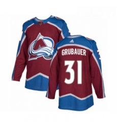 Youth Adidas Colorado Avalanche 31 Philipp Grubauer Premier Burgundy Red Home NHL Jersey 