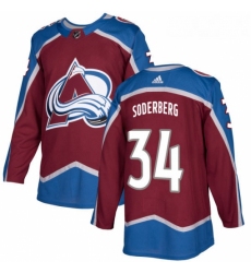 Youth Adidas Colorado Avalanche 34 Carl Soderberg Premier Burgundy Red Home NHL Jersey 