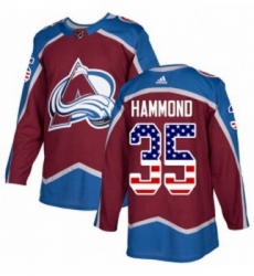 Youth Adidas Colorado Avalanche 35 Andrew Hammond Authentic Burgundy Red USA Flag Fashion NHL Jersey 