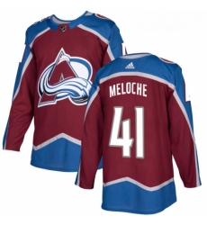Youth Adidas Colorado Avalanche 41 Nicolas Meloche Authentic Burgundy Red Home NHL Jersey 