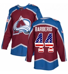 Youth Adidas Colorado Avalanche 44 Mark Barberio Authentic Burgundy Red USA Flag Fashion NHL Jersey 
