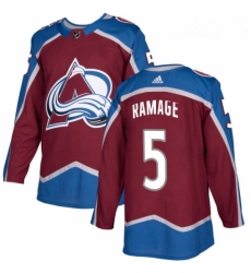 Youth Adidas Colorado Avalanche 5 Rob Ramage Authentic Burgundy Red Home NHL Jersey 